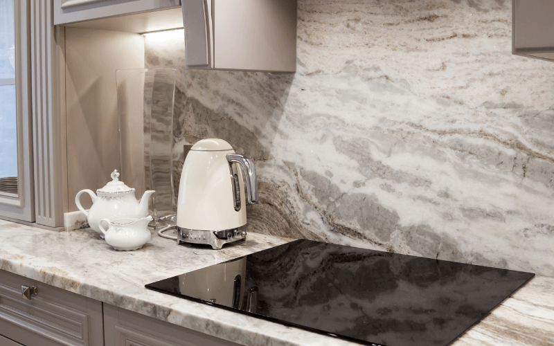 An image of a clean, clutter-free countertop with only essential items.