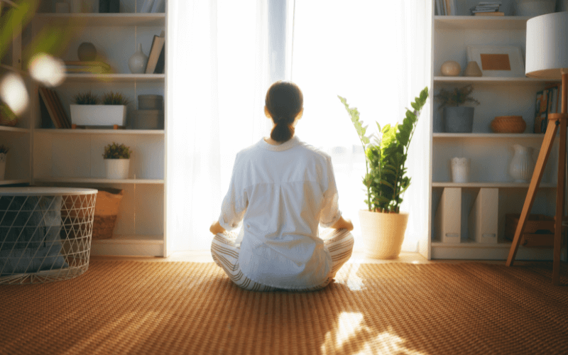 An image of a person meditating