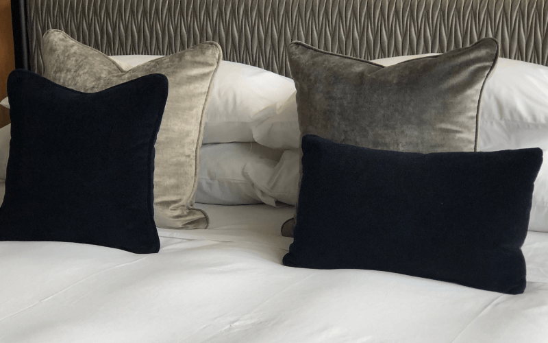 An image of velvet cushions