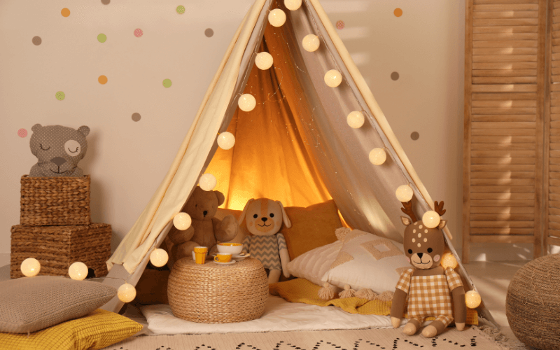 An image of a softly lit child’s room