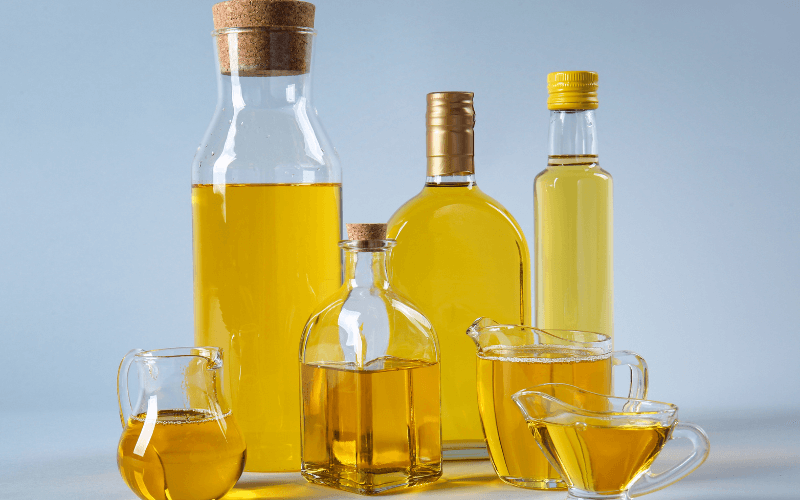 An image of olive oil bottles