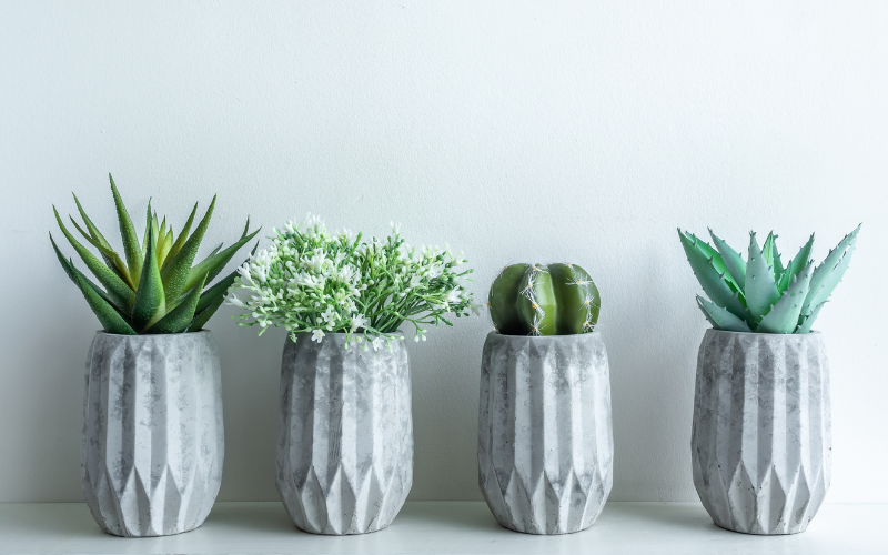 Image of concrete flower pots