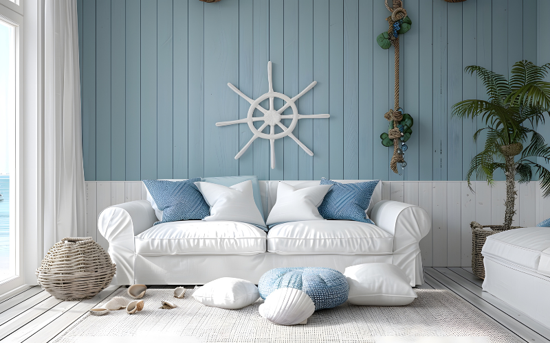 Image of pirate ship-based decorations, like ropes, anchors, and ship wheels