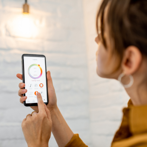 Small image of a phone app that can control the lights of a house