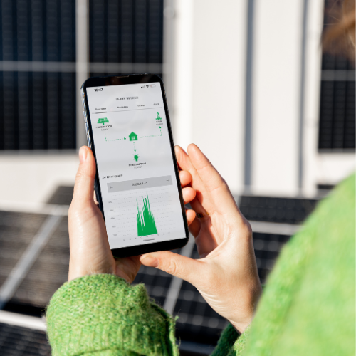 Small image of a phone app that tracks the energy consumption of a house