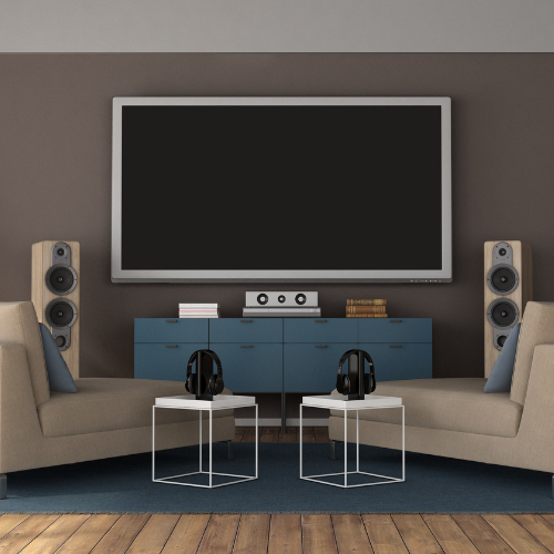 Small image of an entertainment system in the living room