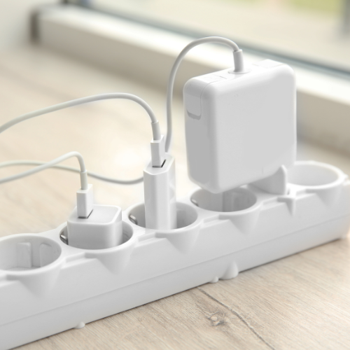 Small image of power strips and cable boxes