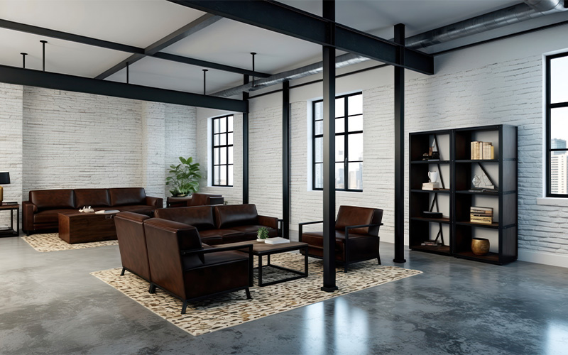 An image of an industrial interior design