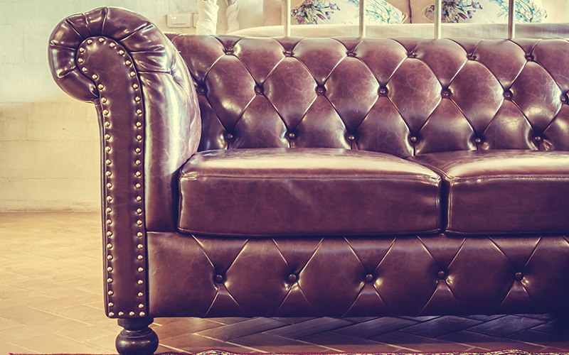 A vintage leather sofa