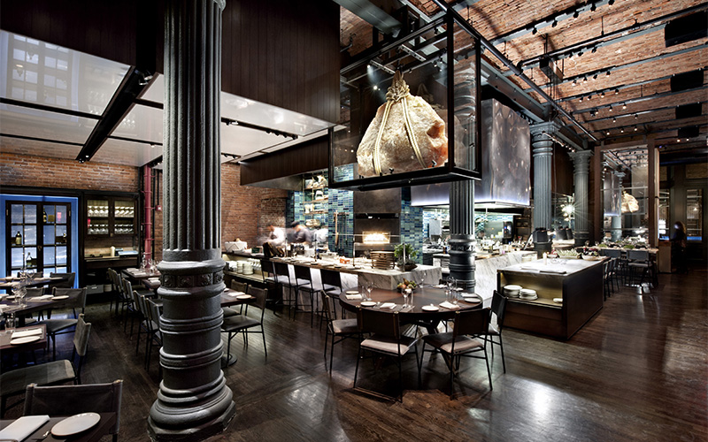 An image of a restaurant with an industrial interior