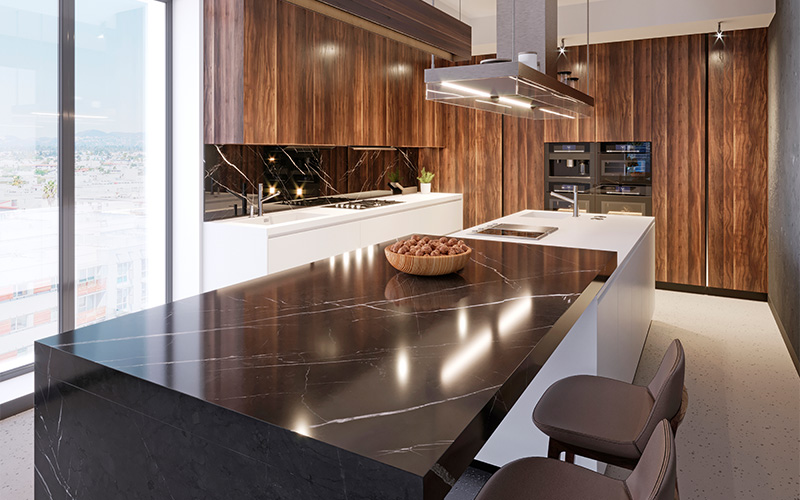 Image of quartz countertop in a kitchen