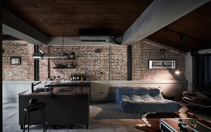 An industrial home interior
