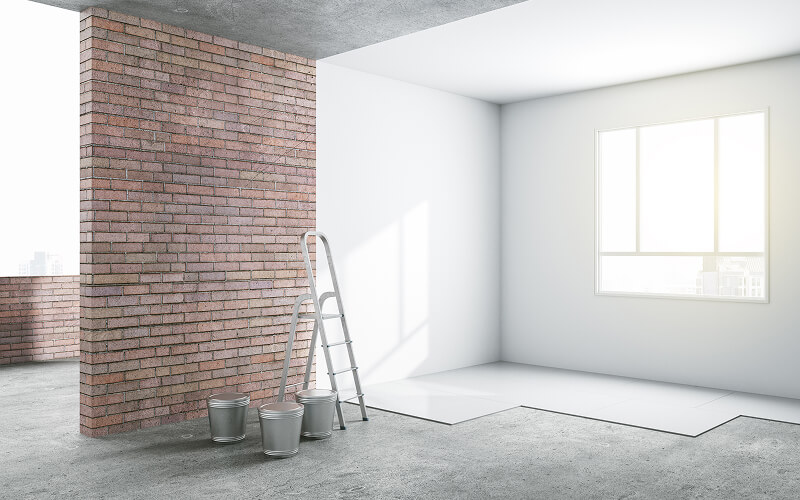 Image of an empty room being renovated