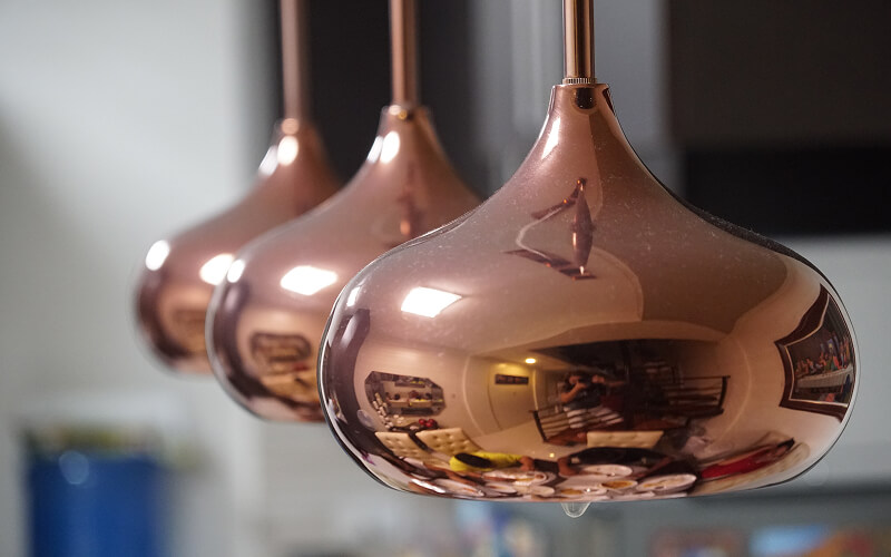 Image of a copper lamp or decoration