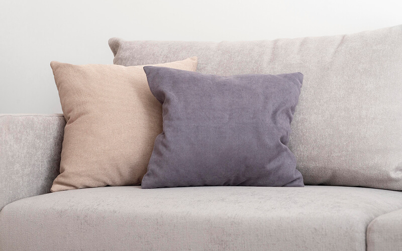 Image of textured throw pillows on a couch