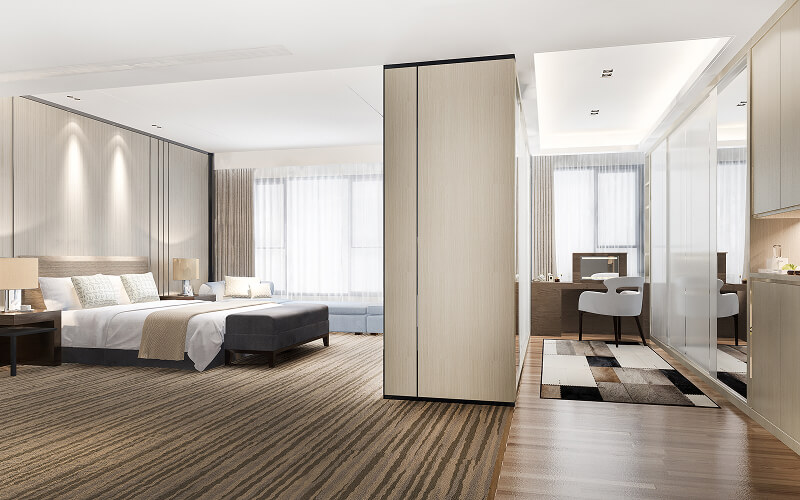 A photo of a room partition