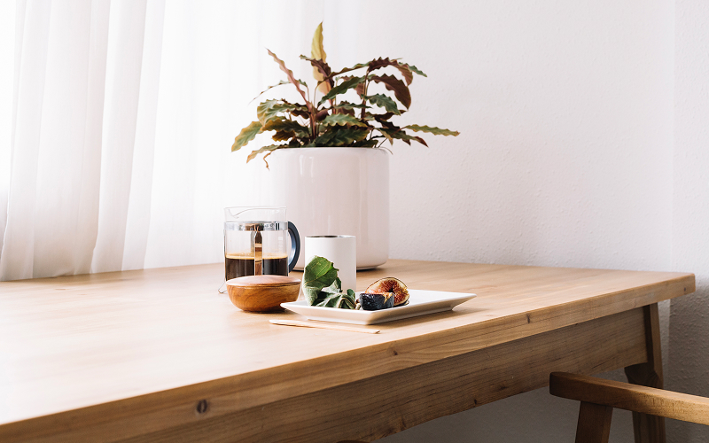 A stock photo of a Scandinavian-style desk.