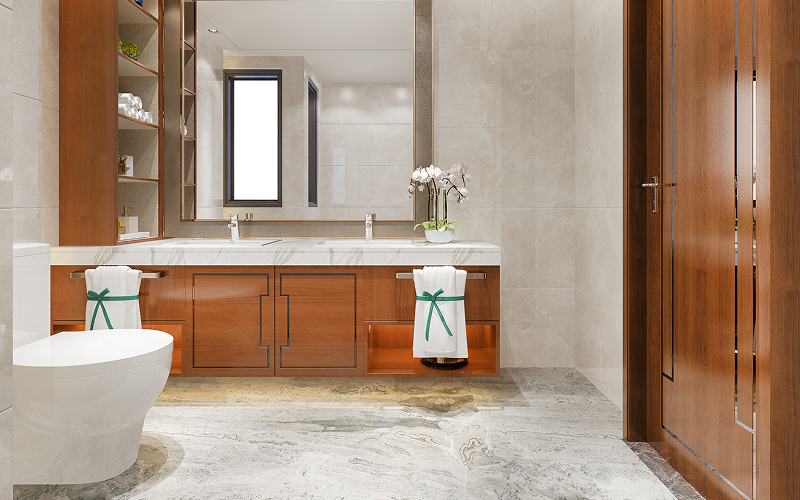 A newly renovated bathroom.