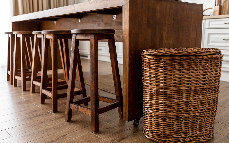 A hand-crafted wooden furniture.