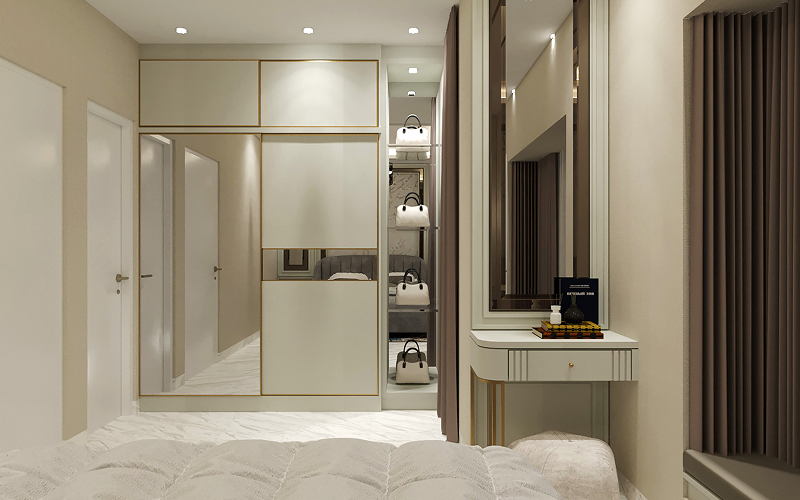 Mirrored sliding doors