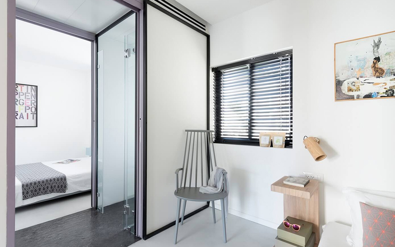 room sliding divider inside a room