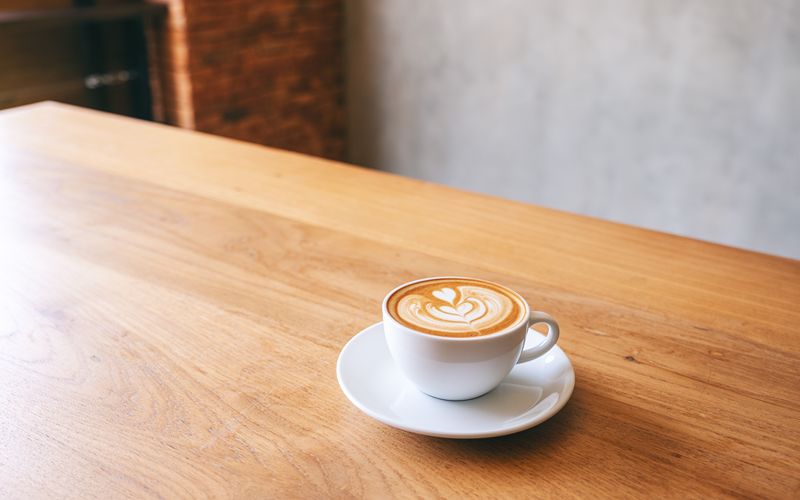 a minimalist wooden countertop