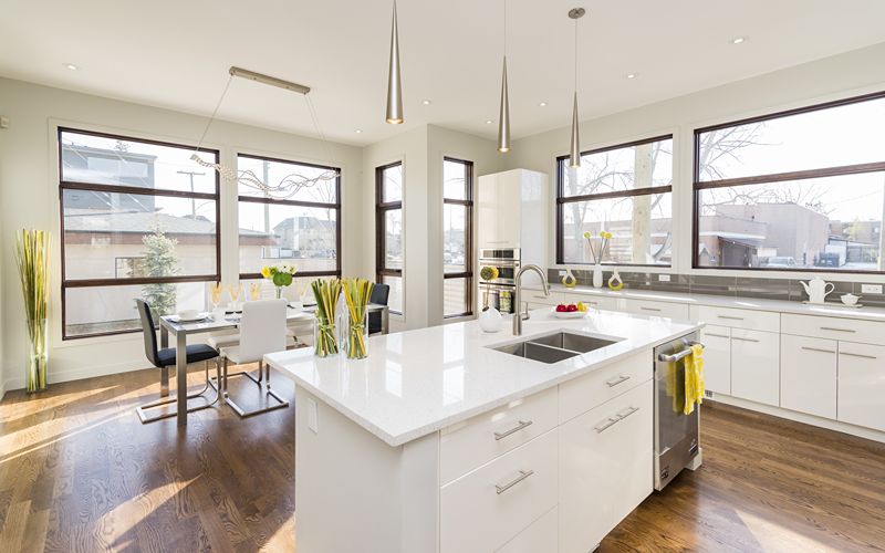 A modern kitchen island