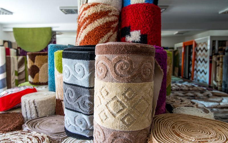 Area rugs in various shapes and sizes