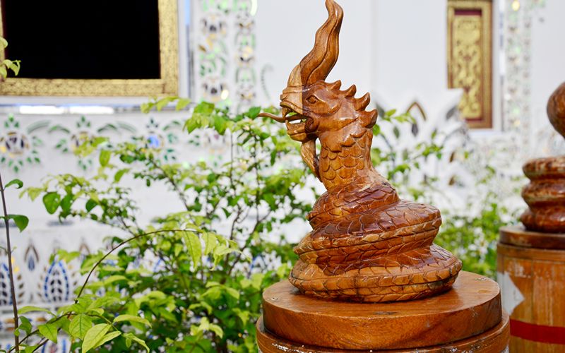Image of a wooden carving displayed